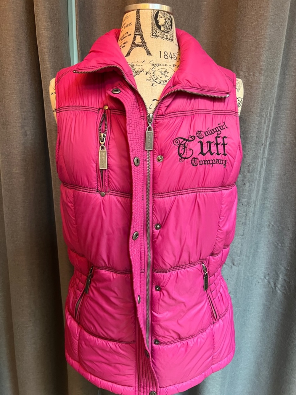 Cowgirl Tuff Hot Pink Quilted Vest - Picture 10 of 11